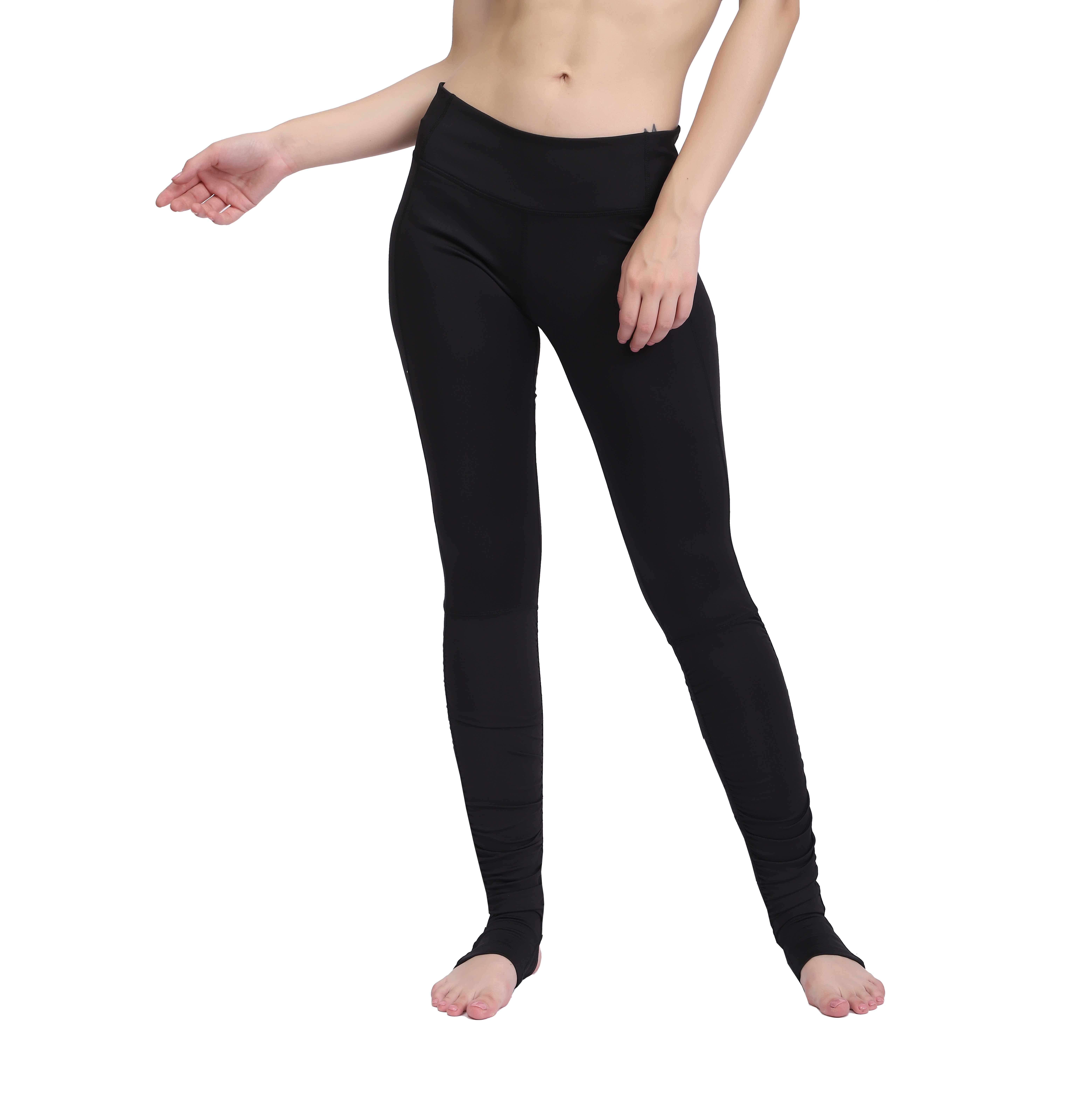 女式长款瑜伽裤运动紧身裤带裤裆扣板跑步紧身裤高腰弹力健身裤