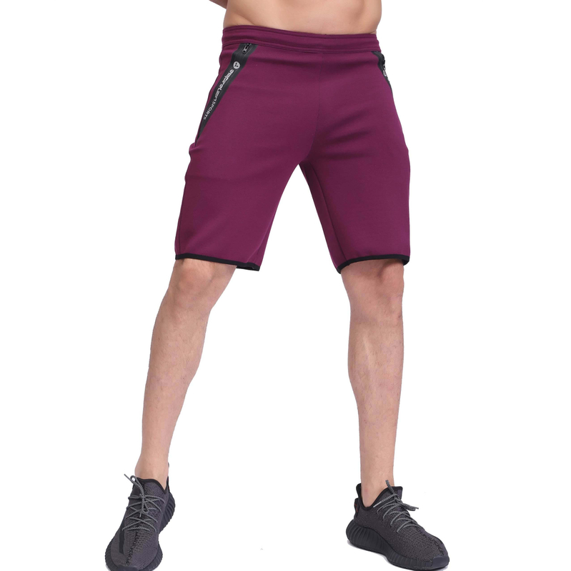 男士跑步弹性腰部拉链口袋运动慢跑者短裤