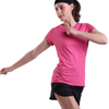 女式夏季锻炼沙滩上衣短袖瑜伽跑步运动休闲 T 恤